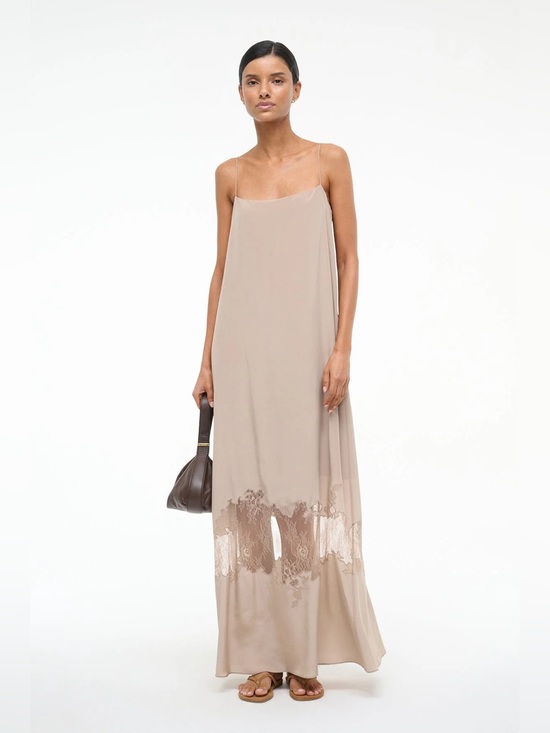 STAUD Dresses & Skirts - Staud NWT Medium Delfina Silk Maxi Dress Dune Nude